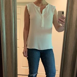 Loft button down blouse ivory